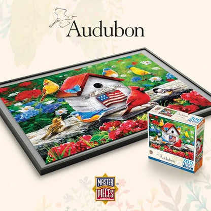 MasterPieces 300 Piece EZ Grip Jigsaw Puzzle - An American Birdhouse - 18"x24" - style: An American Birdhouse
