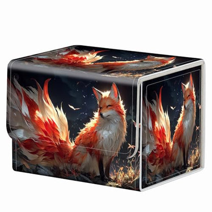 Strong Magnet for TCG MTG Commander Deck Box Playing Card Case Magic Deck Box Creative Pattern Trading Card Storage Box for Collectible Games, Cute Red Fox - color: Cute Red Fox