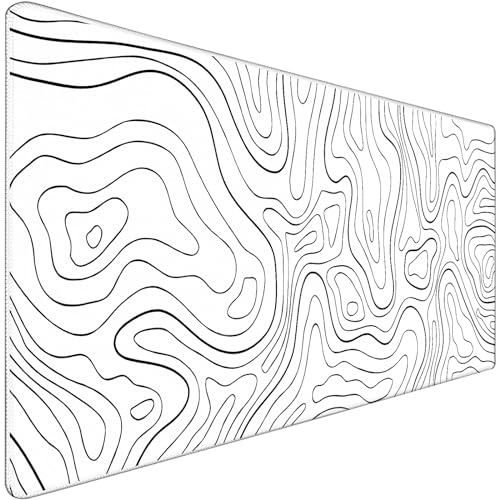 TEDNETGO Extra Large Mouse Pad, Gaming Mouse Pad, Waterproof Extra Large Mousepad with Stitched Edges, Non-Slip Base Keyboard Pad for Gamer, Office & Home, 31.5 x 15.8, Black Lines - color: Black Lines, size: 31.5L x 15.7W inches