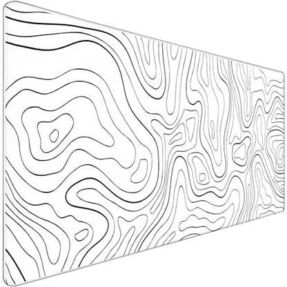 Large Mouse Pad Big Desk Mat Large Office Desk Pad, Black Line | Durable Extended Mouse Mat 31.5"x15.7" Computer Mousepad with Non-Slip Rubber Base Stitched Edge - color: Black Lines, size: 31.5" x 15.7"