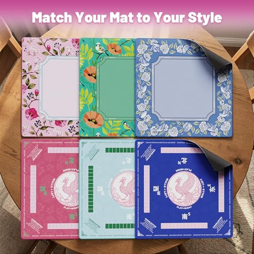Mahjong Mat for Table,32.4"x32.4"Rubber American Mahjong Cover with Carrying Bag,Non-Slip Noise Reduction Gaming Mat for Poker/Cards/Board Games/Tile Games(Pink) - color: Cl-pink