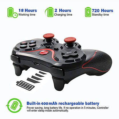 Megadream Android Game Controller, Key Mapping Function Wireless Gaming Controller Gamepad Compatible with PUBG Mobile, Call of Duty Mobile, for Android Phone & Tablet, Samsung, Redmi, Motorola, TCL, Oneplus - Not for iOS/PC - color: Red+Black