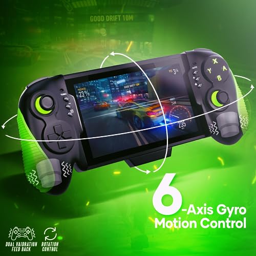 Hawksbill Nintendo Switch & OLED Compatible Handheld Controller, Plug and Play, Charging, Turbo and Auto Function