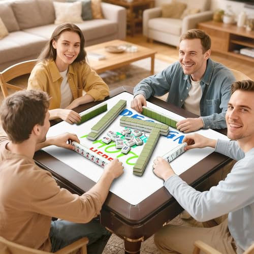 Custom Mahjong Mat with Photos Text, Personalized Design Mahjong Mat for Table, Noise Reduction Board Tile Games Mats, Unique Mah Jongg Mats, Customize Gifts for Mom Grandmom Wife Husband Friends - color: Diy