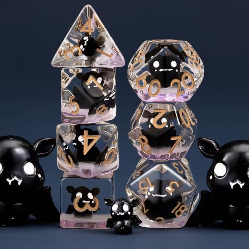 Bat DND Resin Dice Set, Polyhedral D&D Inclusion Dice for Dungeons and Dragons MTG RPG - color: Bat
