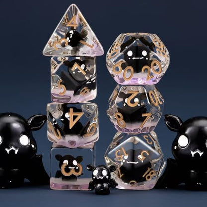 Bat DND Resin Dice Set, Polyhedral D&D Inclusion Dice for Dungeons and Dragons MTG RPG - color: Bat