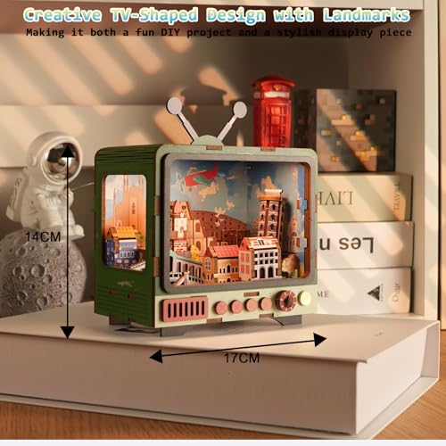 Travels to Venice 3D Wooden Puzzle with LED Lights, DIY Craft Model Kit for Adults & Kids, Creative Building Set and Unique Home Decor Gift for Travel Lovers - style: Travels to Venice