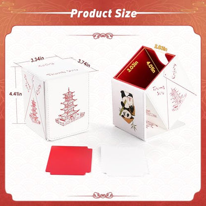 Chinese Takeout Deck Box Fits 35+ Toploaders (White and Red) | Holds 120 Single/100 Double-Sleeved Cards, Fit MTG/PTCG/OPTCG Cards, Strong Magnet, PU Leather, With 2 Dividers & 1 Toploader - color: White and Red