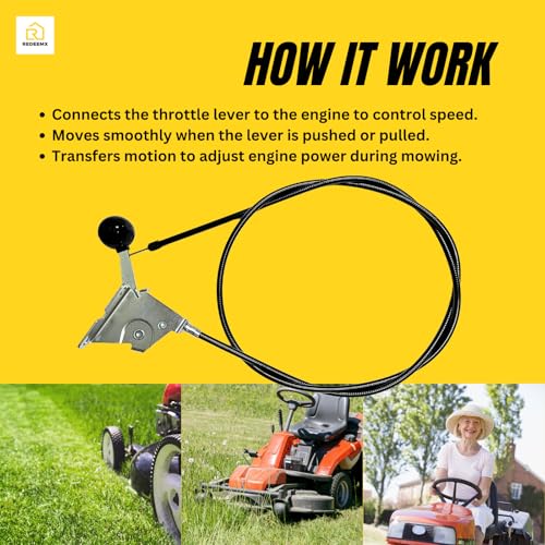 Throttle Cable 055‑8020‑00 Compatible with Bad Boy ZT Elite Also for Maverick Outlaw Walk Behind Zero Turn Mowers Replacement Control Cable 53 Inch