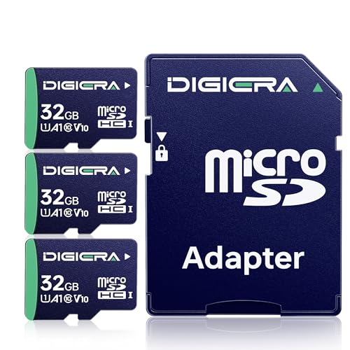 DIGIERA 32GB CT100 microSDHC UHS-I Memory Card with Adapter - up to 100MB/s, C10, U1, V10, Full HD, A1, Micro SD Card for Smartphones, Tablets, Cameras, Gaming Consoles, and Drones (3 Pack) - size: 32GB × 3, style: CT100 (100MB/s)