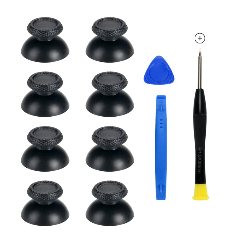 COMZPLIFE 8 Pack Black Replacement Thumbsticks for DualSense PS5 Controller, Custom Analog Thumb Stick Joystick Grip Replacement for Playstation 5 Controller - size: 8Pcs