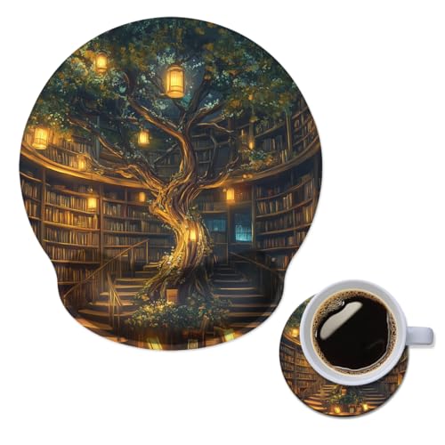 Ergonomic Mouse Pad with Memory Foam Wrist Rest Support Design,Relieve Wrist Pain Mousepad,Non-Slip Base for Laptop,Computer,Office Desk Accessories,Carpal Tunnel,Pretty Forest - color: Pretty Forest