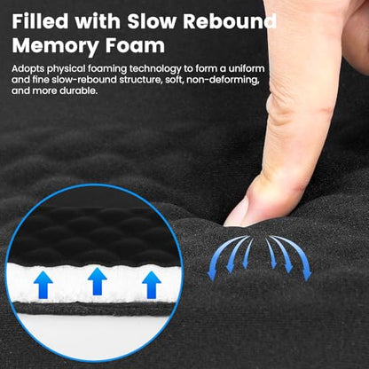 Ergonomic Mouse Pad with Slope Wrist Support & Massage Bulge,Memory Foam Wrist Rest Mousepad for Pain Relief,Non-Slip PU Base for Office & Home,12.3x8.2 Inches,Black