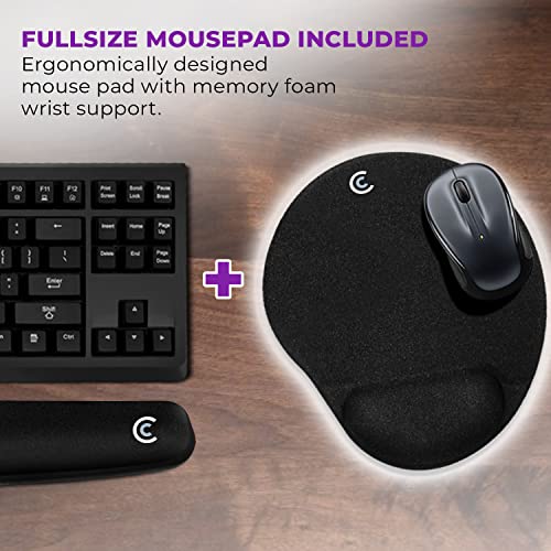 4pc Premium Wrist Rests for Keyboard and Mouse Pad Set - Memory Foam Cushion, Black - Ergonomic Wrists Hand Arm Rest Support for Laptop Computer Desk and Gaming - Carpal Tunnel Syndrome Relief - style: Premium