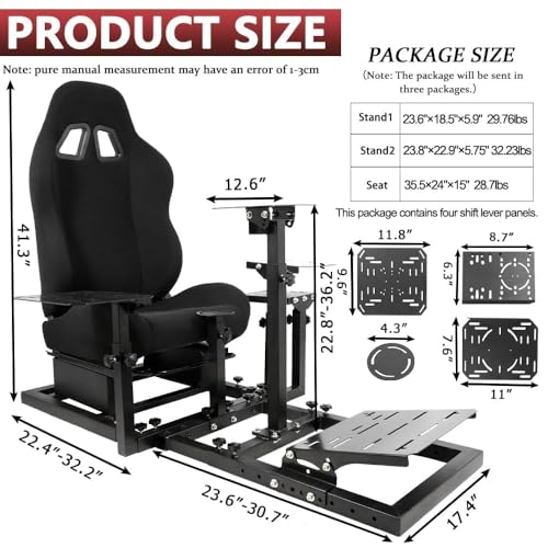 Supllueer Racing Flight Simulator Cockpit with Black Seat Fit for Thrustmaster Hotas Warthog,for Logitech G29 G920 X52 X56, Sim Racing Cockpit, Wheel Pedal Throttle Joystick Keyboard Not Included