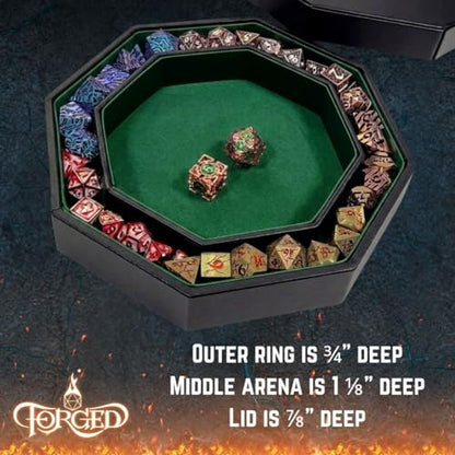 Forged Dice Co. Dice Arena Rolling Tray and Storage Compatible with Any dice Game, D&D and RPG Gaming - color: Green