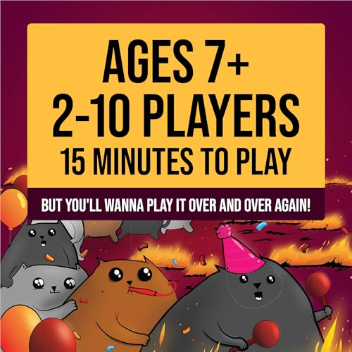 Exploding Kittens Party Pack, 2-10 Players, Ages 7+, Party Card Game | More players, more cards, more chaos! Quick-to-learn card game plays up to 10 and is great for parties or family game night - style: Larger Party Edition