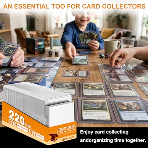 320 PCS Card Sleeves, Premium Plastic Top Loaders for Sports Cards | 3"X4" Card Protectors, Baseball Card Sleeves, Hard Plastic Card Holder for Trading Sports Football Game Cards - size: 110 Clear Hard Sleeves + 200 Soft Sleeves