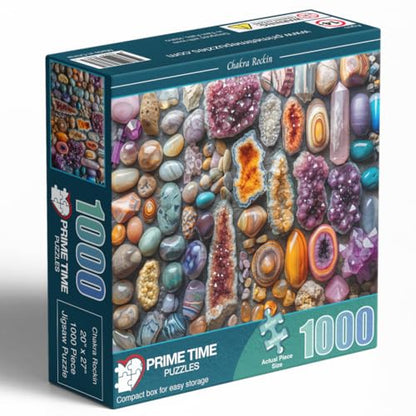 1000 Piece Rock Jigsaw Puzzle for Adults - Colorful Crystals and Healing Stones - Challenging Puzzle Perfect for Game Nights - Unique and Difficult - 20x27 inches (Chakra Rockin) - color: Chakra Rockin