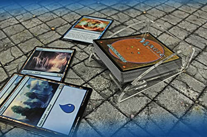 LITKO Standard Card Deck Holder | Single Pile, 40-60 | US/EU 70x100mm | Playing card tray for Magic, Pokémon & TCGs | Angled finger notch | Snap-fit, no glue | Laser-cut acrylic - color: Clear, size: Holds 40-60 Standard Cards. Single Pile