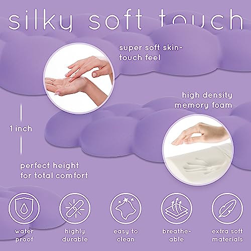Purple Cloud Keyboard Wrist Rest – Create-ables Qloud Purple Wrist Rest for Computer Keyboard and Mouse, Ergonomic Memory Foam Wrist Pad with Non-Slip Base, Includes Cloud Mouse Pad - color: 08 Lilac Purple