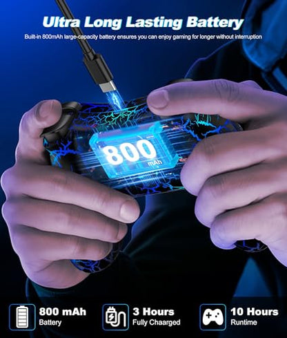 Wireless Switch Controller for Nintendo Switch 1/2/Lite/OLED–Switch Controllers Compatible with Android, IOS, Windows PC, Switch Pro Controller Features LED,Motion,Vibration,Turbo,Wake Up - color: Black Crackle