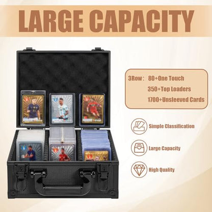 Toploader Storage Box for 3" x 4" 35pt Rigid Card,Magnetic Card Case | Portable Top Loader Card Case with 5 Removable Dividers, Holds 350+ Toploaders, Magnetic Holders for Sports Trading Cards - size: For 350+ Toploaders