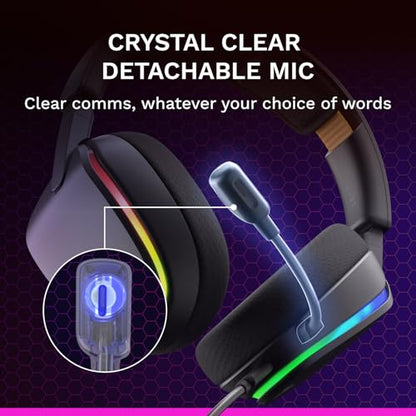 GLORIOUS GHS Eternal RGB - Stereo RGB Gaming Headset for PC, PS5, PS4, Switch - Custom Tuned Angled Drivers, Adjustable Crystal Clear Detachable Mic, USB-C - Durable, All Day/Night Comfort - Black - color: Black RGB