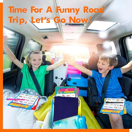 Road Trip Bingo Game, 30 Double-Sided Game Boards (Animal, Holiday, Building, Vehicle Themes ), Dry-Erase Scavenger Hunt Bingo Games for Road Trip, Car Travel, Outdoor Activities for Kid, Adult