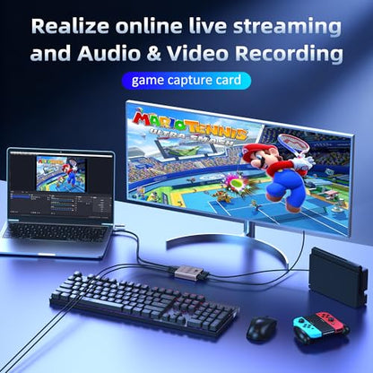 4K HDMI Video Capture Card for Nintendo Switch 2, PS5, Xbox, PC,Streaming- USB 3.0 Game Capture Device with 2K 30fps, Compatible with Broadcasting, Mobile Cameras & More - color: G2