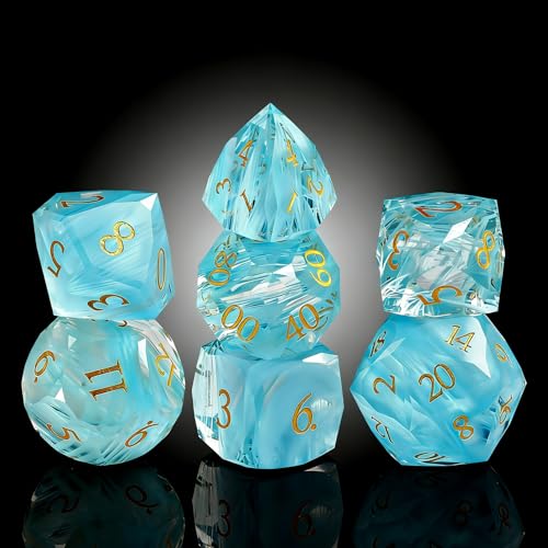 7-Piece Diamond Cut Dice Set D&D Set for Dungeons and Dragons, RPG, Tabletop Games, remium Gift Box & Durable Design - color: Ls-6