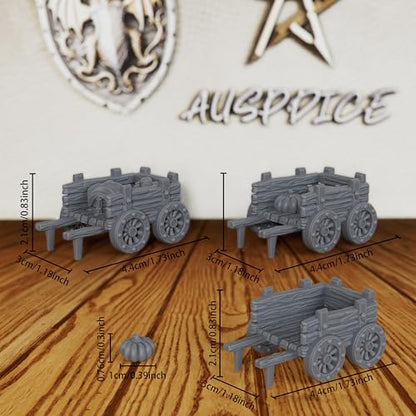 AUSPDICE Merchant Cart Tabletop Unpainted Miniature, 28mm DND Terrain AS734 | Fantasy Role Playing Scenery for Dungeons and Dragons, TTRPG Games, Merchant Encounters and Medieval Market Theming
