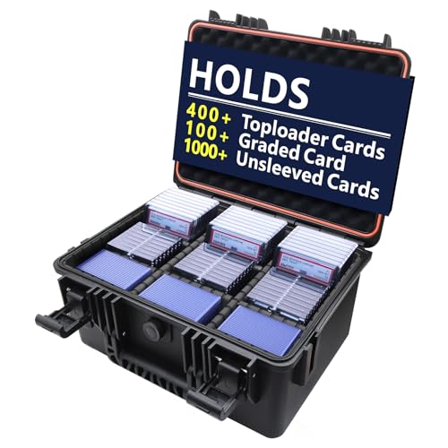 Graded Card Storage Box for Baseball - Trading Card Storage Box with Adjustable Dividers Fits PSA BGS SGC Slabs | Waterproof Hard Cases for Sports Cards, Top Loader, Magnetic | Toploader Storage Box - color: XL Capacity