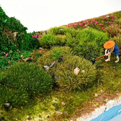 Static Grass Tufts Mat – 8 Peel-and-Play Pre-Cut Patches, Self-Adhesive Turf in Mixed Irregular Shapes for Diorama, Model Railway & Wargaming Terrain (1 Sheet) (Spring Green) - color: Spring Green