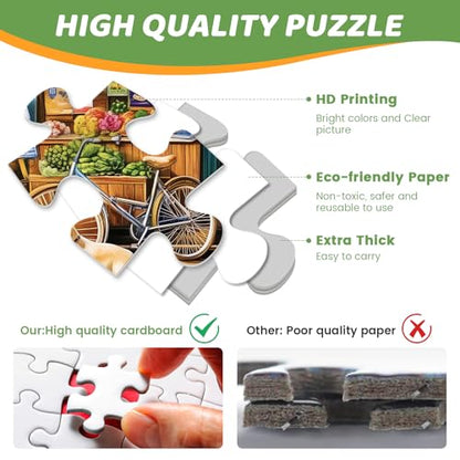 Puzzles 300 Pieces for Adults | HT Vegetable Store Puzzles | Recycled Cardboar Jigsaw Puzzles 300 Pieces | Challenging Family Activity Great Gift Idea for Family Friends | 20.5 X 15 inches - style: HT Vegetable Store