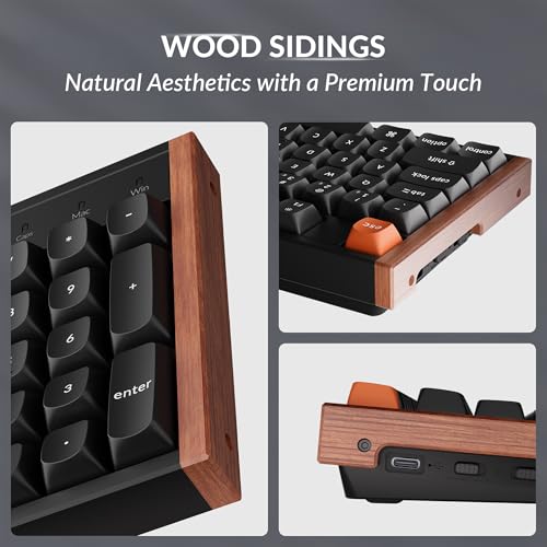 Keychron K10 HE Hall Effect Keyboard, Ultra-Fast Lime Silent Banana Magnetic Switch, Full-Size Tri-Mode Wireless Keyboard with Rapid Trigger, Adjustable Actuation, RGB, Aluminum + Wood Frame - Black - color: Silent Banana Switch - Black