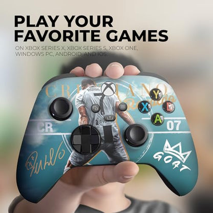 DreamController Ronaaldo Custom X-box Controller Wireless compatible with X-box One/Series X/S Proudly Customized in USA I Permanent HYDRODIP Print(NOT JUST A SKIN)(MODDED) - color: Ronaaldo, size: Modded - Front & Back Print