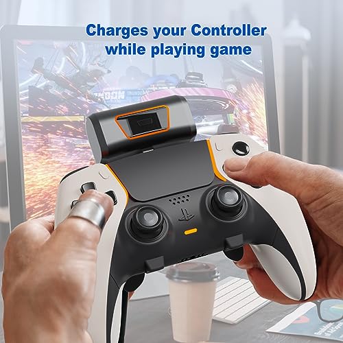 Rechargeable Battery Pack Compatible with PS5 Dualsense/Edge Controller,Wireless Charger for PS5 Controller,Play While Charging, 2000mAh with LED Indicator