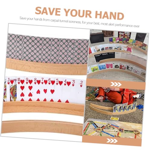 GLEAVI Wooden Card Rack Display Stand Adjustable Wooden Playing Card Holder for Games for Family Game Nights and Elderly Use
