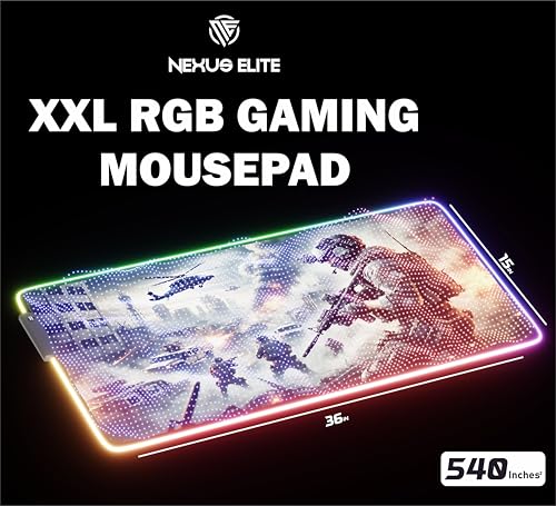 RGB Gaming Mouse Pad Large Extended Desk Mat 35.4x15.7in XXL XXXL Mousepad LED Light Up Keyboard Mat PC Gamer Desk Pad Gaming Accessories Extra Big Mouse Mats Full Desk - Urban Warfare - color: Urban Warfare
