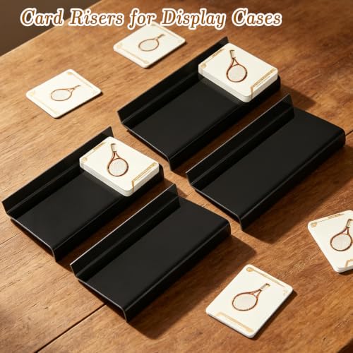 12 Pcs Trading Card Risers for Display Case, Acrylic Display Risers for Sports Cards, Black Tiered Display Stand for Cases & Retail Glass, Graded Card Display Stand for Cardshow Vendor