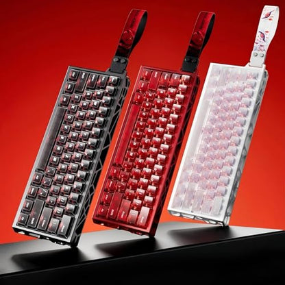 MADLIONS MAD 60HE Mechanical Gaming Keyboard Wired, Magnetic Switch Keyboards Rapid Trigger 8000Hz, Aluminum Keyboard RGB Backlit for PC Laptop - color: translucent red