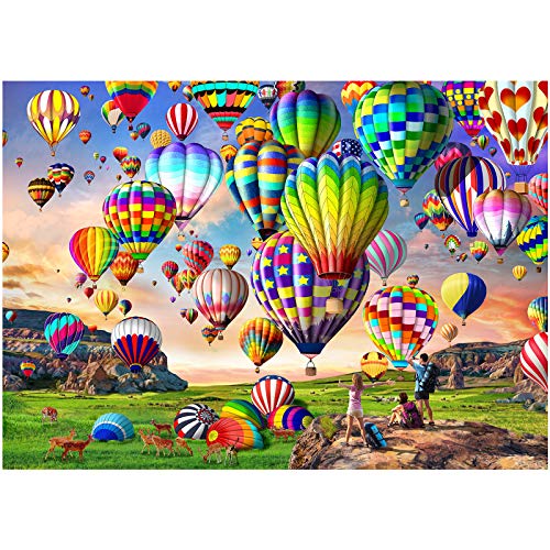 Jigsaw Puzzles for Adults 1000 Pieces, Hot Air Balloon Interlock Perfectly Letter on Back No Dust, Home Decor Birthday Party Toy for Men Women Elders Seniors (27.5"x19.6"), 1:1 Poster - color: Balloon