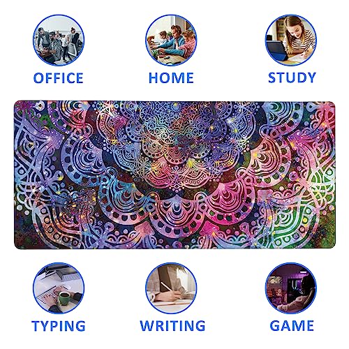 Large Mouse Pad Extended Gaming Desk Mat,Ancient Abstract Mandala Graphic Gaming Office Home Mousepad Keyboard Mouse Mat,Non-Slip Rubber Base 35.4x15.7 Inch Mousepads, U21KR-6M16-9R011 - color: Ancient Abstract Mandala Graphic
