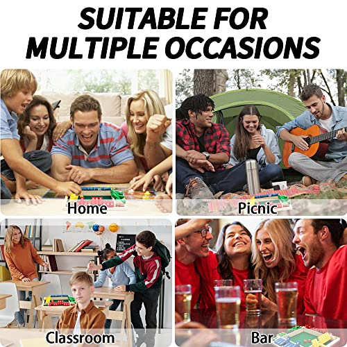 Nicecho Shut The Box Dice Game,2-4 Player Family Wooden Board Table Math Games for Adults and Kids, 8 Dices Classics Games for Classroom,Home,Party or Pub - size: 8.74 x 8.74 inches