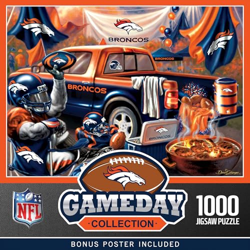 MasterPieces - 1000 Piece Jigsaw Puzzle, NFL Denver Broncos, Fun for Adults and Family, Non-Glare Finish, 19.25"x26.75" - style: Denver Broncos