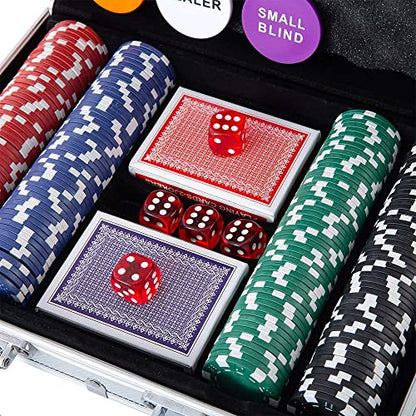 Poker Chip Set - 200PCS Poker Chips with Aluminum Case, 11.5 Gram Chips for Texas Holdem Blackjack - style: 200pcs