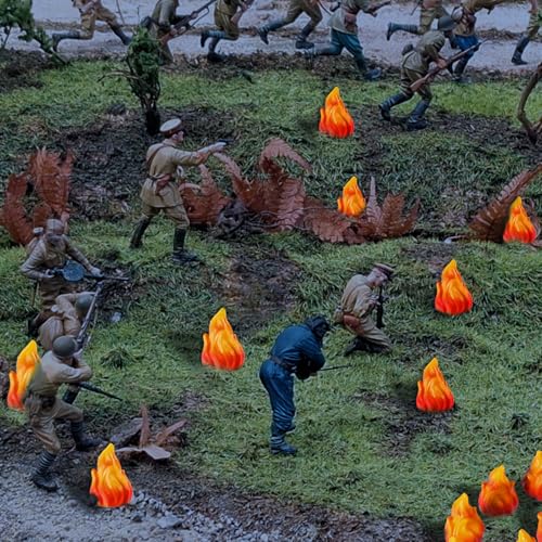 20 Pcs Mini Fake Fire Campfire Miniature Village Campfire Landscape Crafts Christmas Miniature Town Accessories for Mini Christmas Scene Micro Landscape Decor