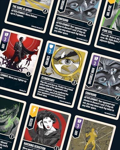 Restoration Games Unmatched Cobble & Fog | Strategy Board Game for 2 to 4 Players, Heroes Expansion with Sherlock Holmes, Dracula, Jekyll & Hyde, Invisible Man, Ages 9+