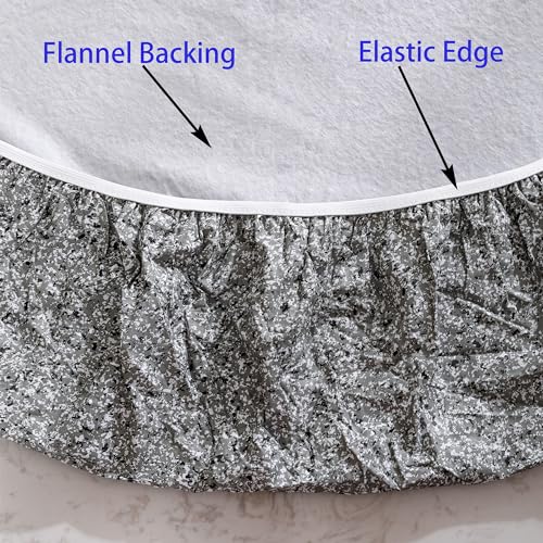 Walrus Round Vinyl Fitted Tablecloth with Flannel Backing Elastic Edge Design Table Cover Waterproof Oil-Proof PVC Table Cloth Stain-Resistant Best for 32"-36" Round - color: Grey, size: 36" (Round)